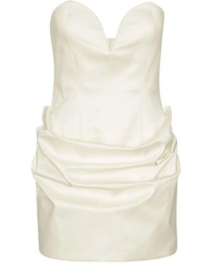 ROTATE BIRGER CHRISTENSEN Sweetheart-neck draped minidress - Natur