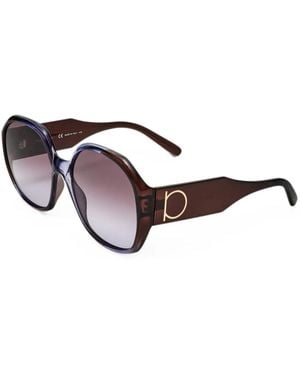 Ferragamo Eyewear Geometric-Frame Sunglasses - Brown