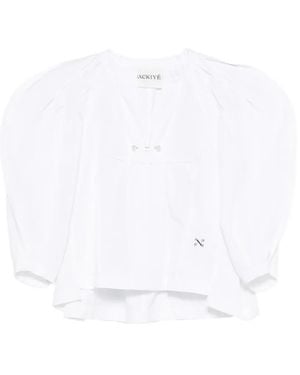 Nackiyé Odalique Puff-Sleeve Blouse - White