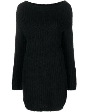 DSquared² Alp Off-Shoulder Knitted Minidress - Black