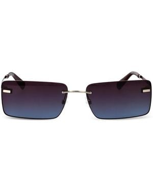 Calvin Klein Rimless Rectangle-Frame Sunglasses - Purple