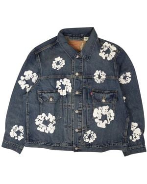 DENIM TEARS X Levi's Fw23 Leather Cotton Wreath Type Iii Jacket in