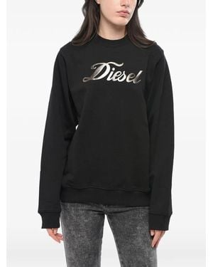 DIESEL Logo-Print Brushed Sweatshirt - Black