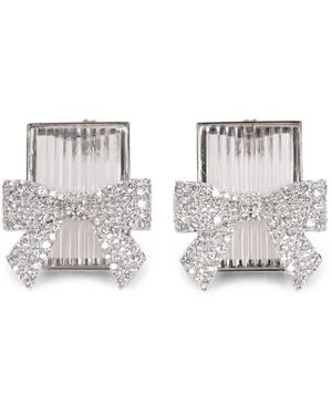 YVMIN Bow-Detail Earrings - White