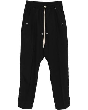 Rick Owens Drawstring Drop-Crotch Pants - Black