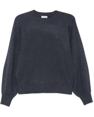 Brunello Cucinelli Ribbed-Knit Raglan-Sleeve Jumper - Blue