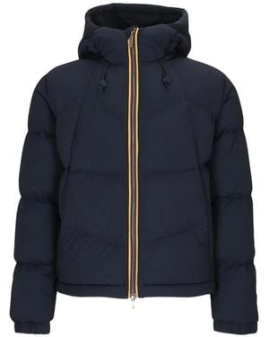 K-Way Quilted Hooded Jacket - Blue