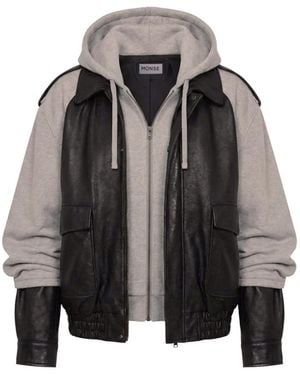 Monse Hybrid Leather Jacket - Black