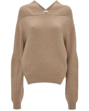 Victoria Beckham Vネック セーター - ナチュラル