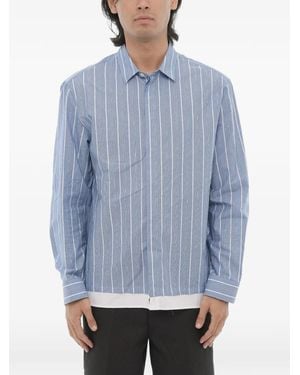 Neil Barrett Striped Boxy-Fit Shirt - Blue