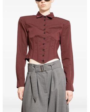 Magda Butrym Camicia Crop - Viola