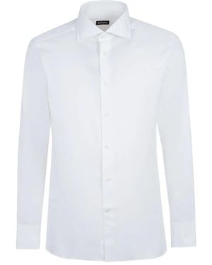 ZEGNA Camisa de algodón de manga larga - Blanco