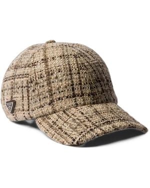Prada Tweed Baseball Cap - Natural