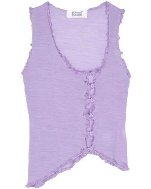 CANNARI CONCEPT Asymmetric Merino Wool Tank Top - Purple