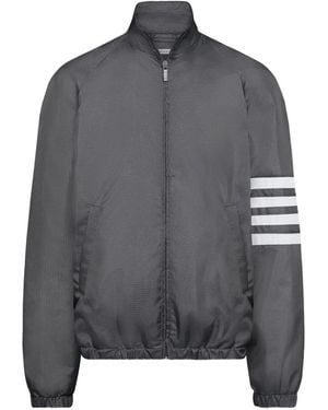 Thom Browne 4-Bar Raglan-Sleeve Track Jacket - Grey