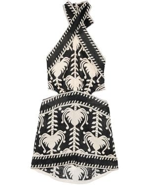 Johanna Ortiz Tide Halterneck Cut-Out Mini Dress - White