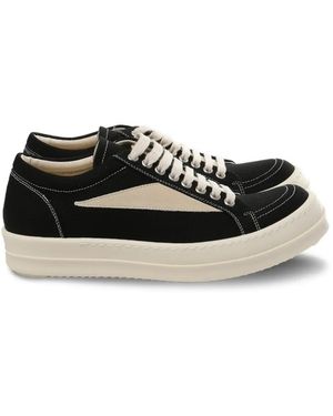 Rick Owens Canvas Denim Sneakers - Black