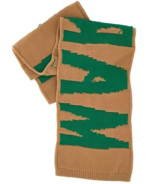 Marni Embroidered-logo Knit Scarf - Green