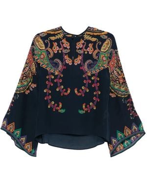 Etro Blusa Con Estampado De Cachemira - Azul