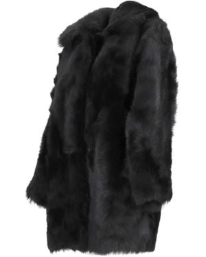 LA ROSE Faux-Fur Coat - Black