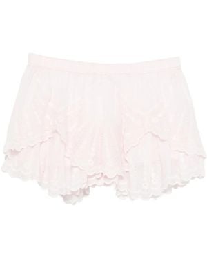 Isabel Marant Short En Broderie Anglaise À Logo - Pink