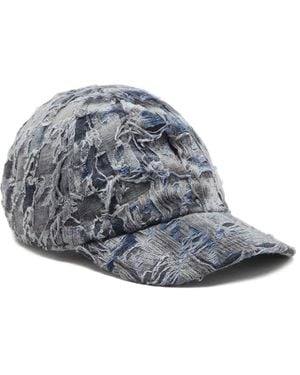 DIESEL Destroyed-Denim Baseball Cap - Gray