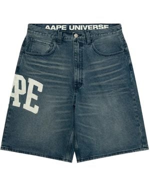 Aape By A Bathing Ape Logo-Print Shorts - Blue