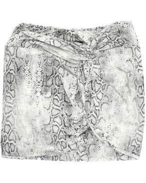 FEDERICA TOSI Snake-Print Knotted Mini Skirt - Grey