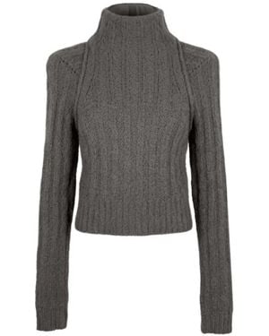 Rick Owens Ribbed-Knit Jumper - Grey