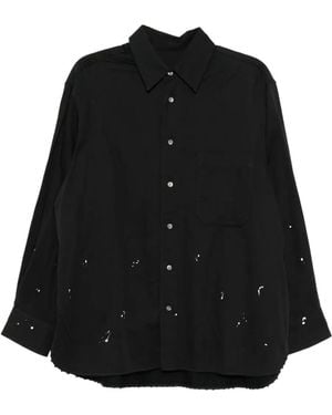 CROQUIS Splatter And Distressed Shirt - Black