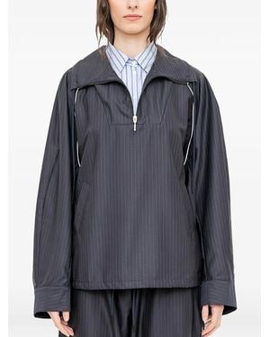 Facon Jacmin Calvin Zip-Neck Long-Sleeve Shirt Jacket - Blue