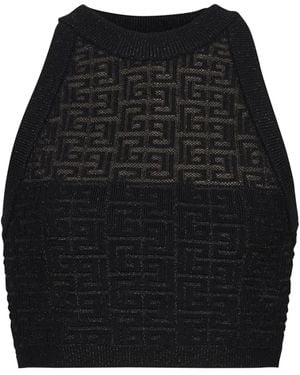 Balmain 4g ホルターネック ニットトップ - ブラック