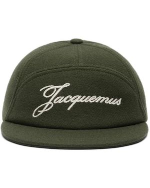 Jacquemus Cappello Da Baseball Le Lana Con Ricamo - Verde