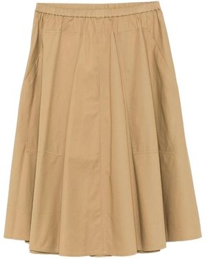 Vince Elastic-Waistline Pocket Midi Skirt - Natural