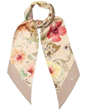 Elizabetta Hawaii Bloom Silk Scarf - Weiß