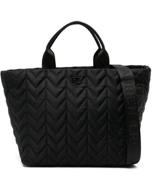 Ralph Lauren Chevron-Quilted Tote Bag - Black