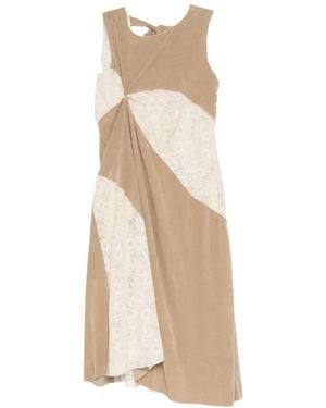 A Tentative Atelier Asymmtric Lace-Patched Dress - Natural