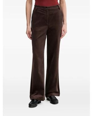 Sisley Corduroy-Texture Trousers - Brown