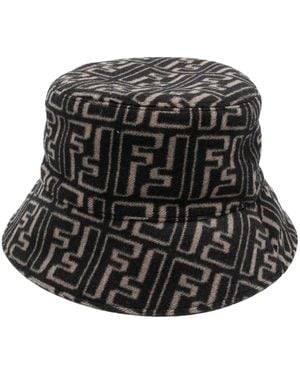Fendi モノグラム バケットハット - ブラック
