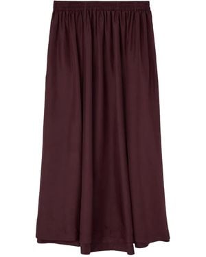 Forte Forte Elastic-Waist Gathered Midi Skirt - Purple