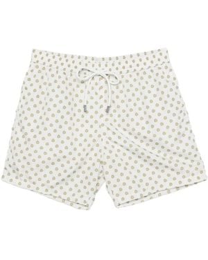 Barba Napoli Short De Bain À Fleurs - White