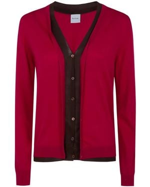Paul Smith Cárdigan A Capas Con Cuello En V - Rojo