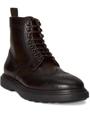 Polo Ralph Lauren Brogue Lace-Up Boots - Black
