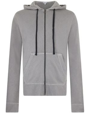James Perse Zip-Up Drawstring Hoodie - Grey