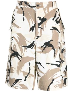 KENZO Tropic Camo Cargo Shorts - Natural