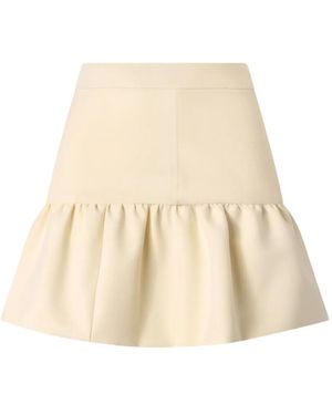 Pinko Ruffled Mini Skirt - Natural