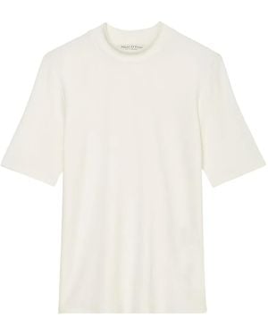 Marc O' Polo Mock-Neck Short-Sleeve Top - White