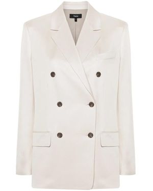 Theory Blazer Doppiopetto Con Revers A Lancia - Neutro
