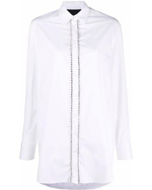 Philipp Plein Crystal-Embellished Cotton Shirt - White