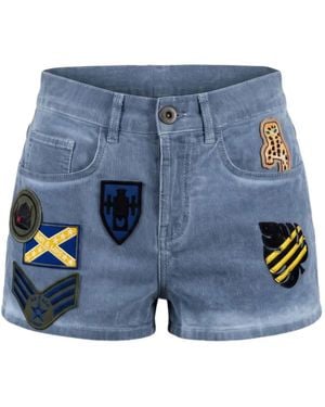 MR & MRS Pantalones Cortos Con Detalle De Parche - Azul